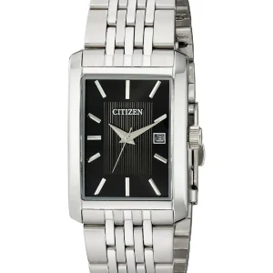 Citizen Mens Bh1671-55E Rectangular Silver-Tone Bracelet Watch