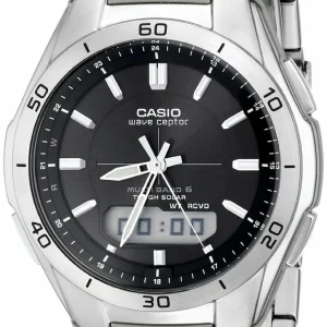 Casio Wva-M640D-1Acr Wave Ceptor Analog-Digital Stainless Steel Bracelet Mens Watc