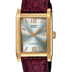 Casio Enticer Quartz Analog Silver Dial  Mens Leather Watch