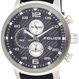 Police Bromo Black & Silver Silicone Watch PL.15657JSTU/02P