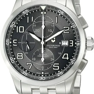 Victorinox Airboss Automatic Chronograph Black Dial Stainless Steel Mens Watch