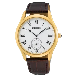 Seiko Conceptual Series Leather Band White Dial Men's Watch SRK050P
