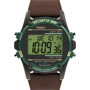 Timex Atlantis 40mm Fabric and Leather Strap Watch TW2V44300