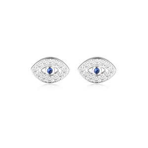 GEORGINI ROCK STAR BLUE EVIL EYE EARRINGS