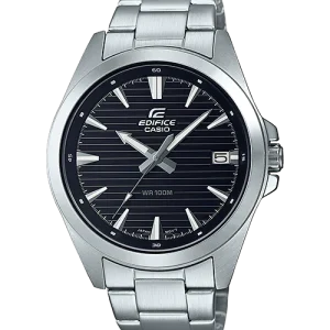 Casio Edifice 3 Hands Analog Black Dial EFV140D-1A