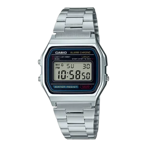 Casio Stainless Steel Digital Silver Dial Watch A158WA-1A