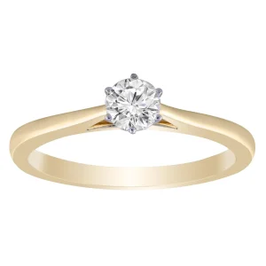 Solitaire Ring with 0.33ct Diamond In 9K Yellow Gold