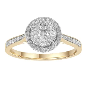 Cluster Ring with 0.5ct Diamonds in 9K Yellow Gold