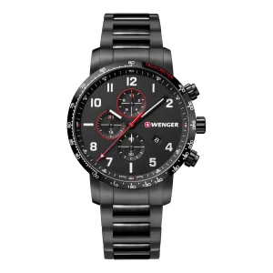 Wenger Attitude Chrono Black Dial Stainless Steel Watch 01.1543.115