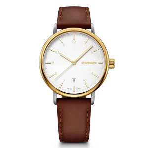 Wenger Urban Classic Silver Dial Brown Leather Watch 01.1731.118