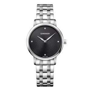 Wenger Urban Donnissima Black Dial Stainless Steel Watch 01.1721.105