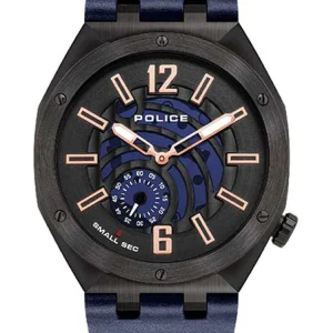 Police Gobustan Blue Leather Watch PL.16010JSU/03