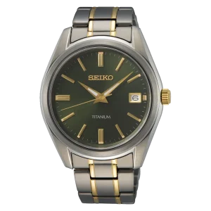 Seiko Daywear Titanium Green Dial Watch SUR377P