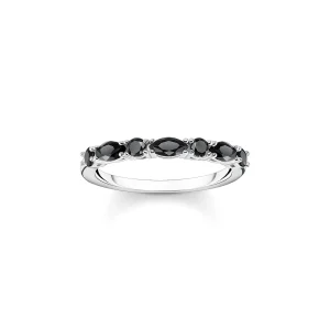 Thomas Sabo Ring Black Stones Silver