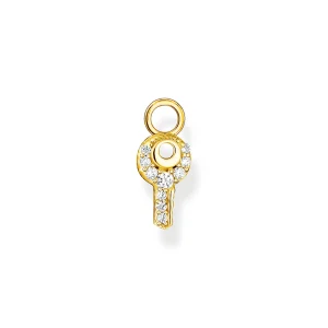 Thomas Sabo Single Ear Pendant Key White Stones Gold
