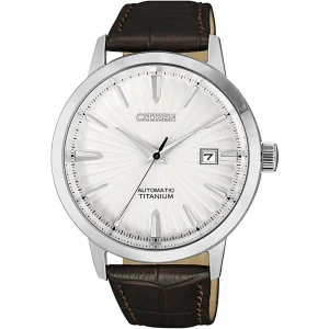 Citizen Titanium Automatic Brown Leather Watch NJ2180-11A