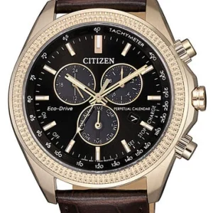Citizen Brown Leather Gold Tone Watch BL5562-18E