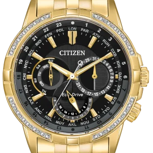 Citizen World Time Diamond Set Gold Men's Watch BU2082-56E