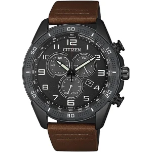 Citizen Chronograph Weekender Brown Leather Men's Watch AT2447-01E