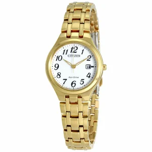 Citizen Corso White Dial Gold Tone Womens Watch EW2482-53A