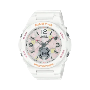 Baby-G Floral Dial White Resin Band Watch BGA260FL-7A