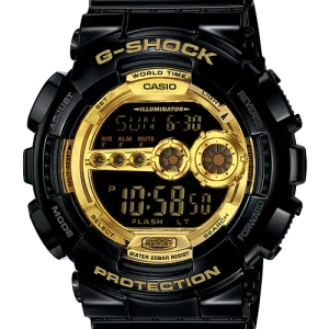 G-Shock Digital Glossy Black Mens Watch GD100GB-1