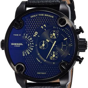 Diesel Little Daddy Multifunction Black Leather Watch DZ7257