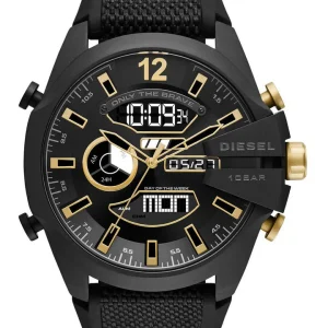 Diesel Mega Chief Analog-Digital Black Nylon and Silicone Watch