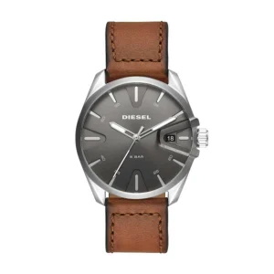 Diesel Ms9 Three-Hand Brown Leather Mens Watch
