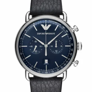 Emporio Armani Elegant Blue Dial Chronograph Watch AR11105