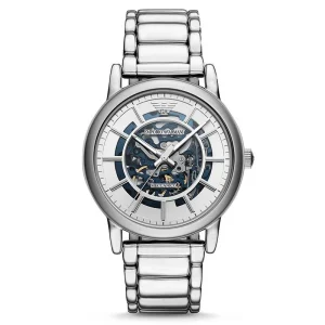Emporio Armani Elegant Silver Automatic Timepiece for Men EA12345