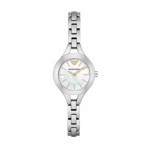 Emporio Armani Women's Silver Watch with Mother of Pearl Dial AR7425