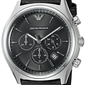 Emporio Armani Classic Black Chronograph Mens Watch AR1975