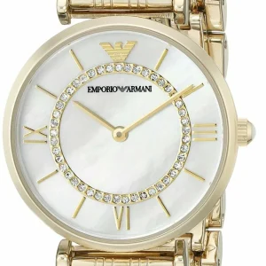 Emporio Armani Women's Gold Dial Stainless Steel Watch AR1907