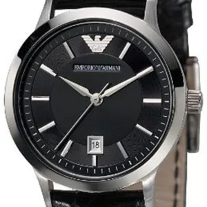 Emporio Armani AR2412 Women's Quartz Watch with Black Leather Band