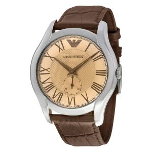 Armani Emporio Valente Quartz Watch with Brown Leather Band SKU EVALQ01