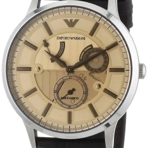Emporio Armani Men's Automatic Watch Brown Leather Champagne Dial AR4660