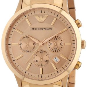 Emporio Armani Womens Rose Gold Chronograph Watch AR2452