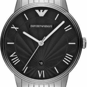 Emporio Armani Mens Stainless Steel Watch Black Dial AR1614