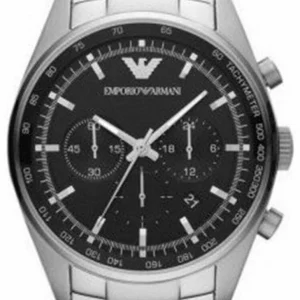 Emporio Armani Men's Silver Chronograph Watch AR5980
