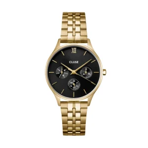 CLUSE Minuit Multifunction Black Gold Link Watch CW10707