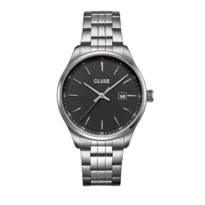CLUSE Antheor Black Dial Silver Stainless Steel Link Watch CW20904
