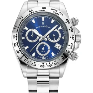 JDM Phoenix Chrono 40mm Blue Dial Stainless Steel Strap Watch