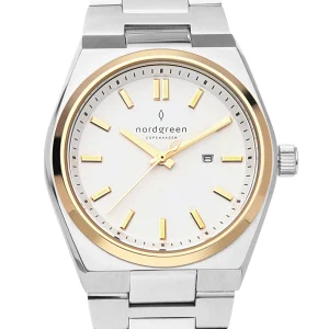Nordgreen Succession 35mm White Dial Two Tone Stainless Steel Strap Watch