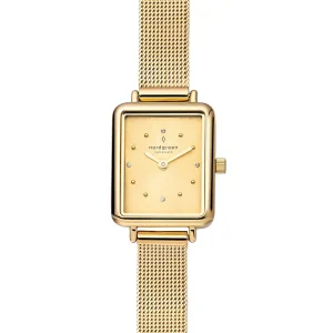 Nordgreen Allure 20mm x 30mm Gold Dial Gold Mesh Watch
