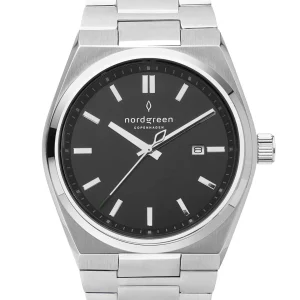 Nordgreen Succession 41mm Black Dial Stainless Steel Strap Watch