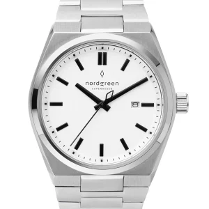 Nordgreen Succession 41mm White Dial & Black Indicies Stainless Steel Strap Watch