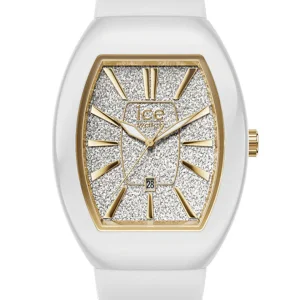 Ice Boliday Dome White Glitter Gold Small Watch