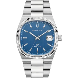 Bulova Super Seville Blue Dial Stainless Steel Watch 96B440