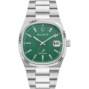 Bulova Super Seville Green Dial Stainless Steel Watch 96B439